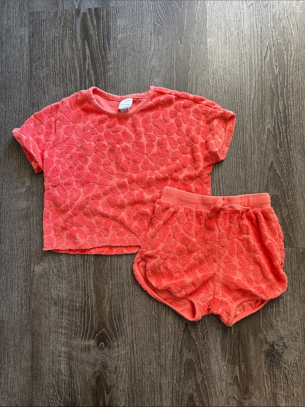 Hanna Anderson Kids Coral Terry Two-Piece Matchi Set - Short Sleeve Top & Shorts